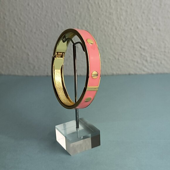 Statement Enamel Screw Style Designer Inspired Hinged Bangle Bracelet Pi… - Picture 2 of 5